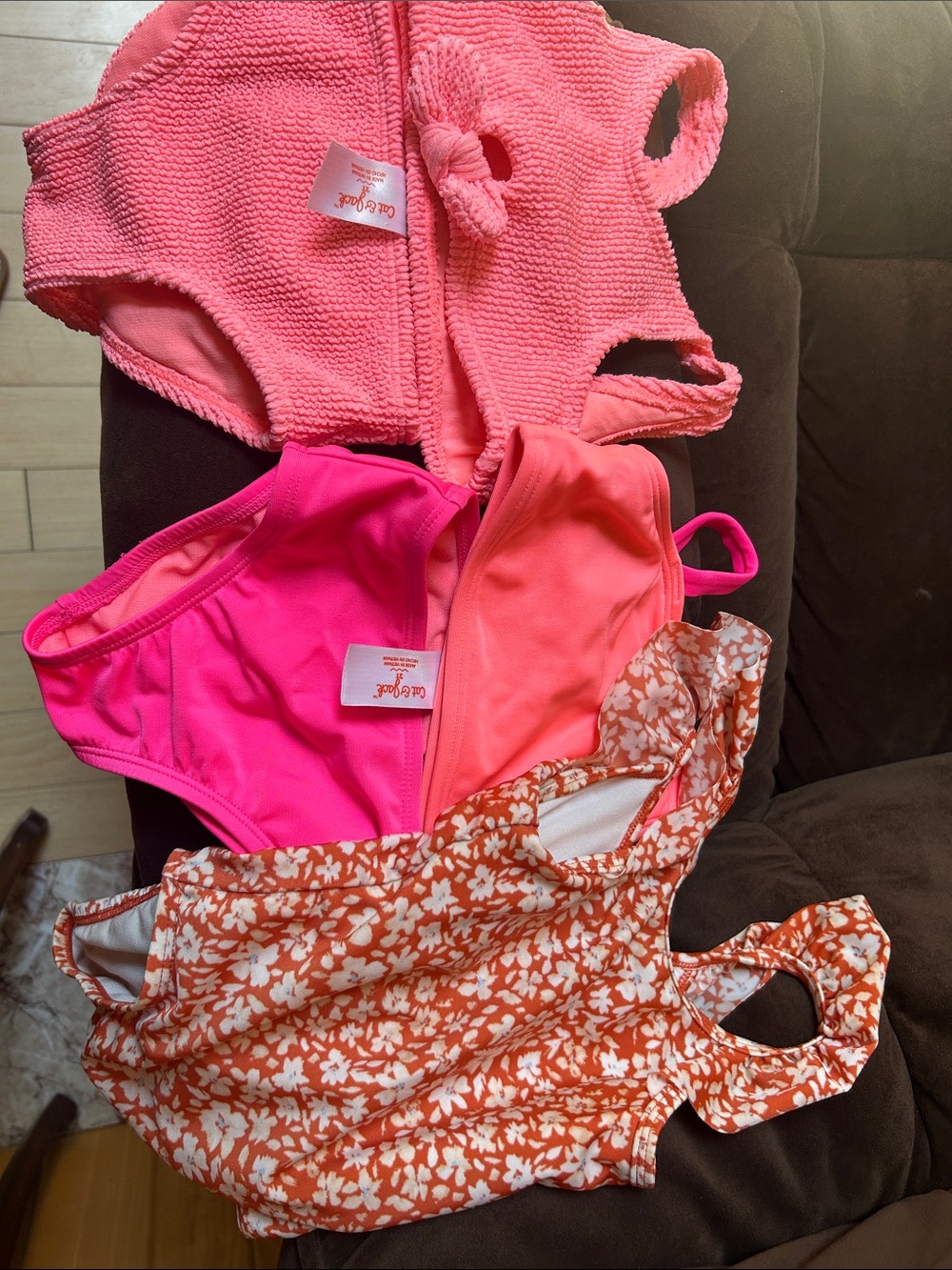 Cat and Jack 3 Swimsuits Bundle size 2t